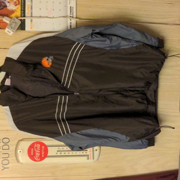 Vintage 1990s Cleveland Brown NFL Windbreaker Jacket Sports Embroidered 2XL Zip - Picture 7 of 10